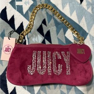 Juicy Couture Fuchsia Clutch with Gold Chain